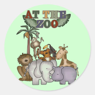 Tiere an den Zoo-T-Shirts und den Geschenken Runder Aufkleber