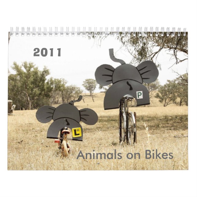 Tiere auf Fahrrädern 2011 Kalender Elefant (Titelbild)