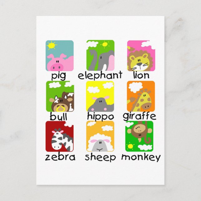 Tiere auf Parade Tshirts und Geschenke Postkarte (Vorderseite)