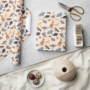 Tiere aus Australien Aussie Wildlife Geschenkpapier