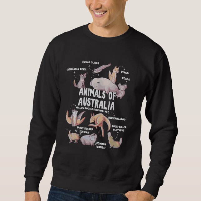 Tiere aus Australien - Australische Bildung Sweatshirt (Vorderseite)