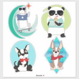 Tiere aus coolen Hipstern Aufkleber