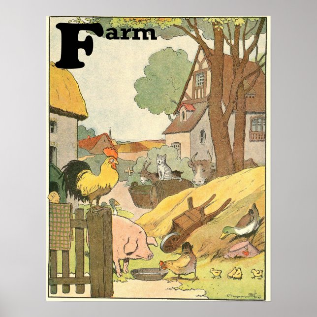 Tiere aus dem Buch "Farm Alphabet" Poster (Vorne)