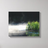 Tiere aus dem Nebel auf einem Teich Orton