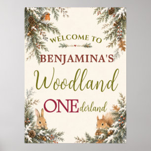 Tiere aus dem Wald spähen in das ONEderland zum er Poster