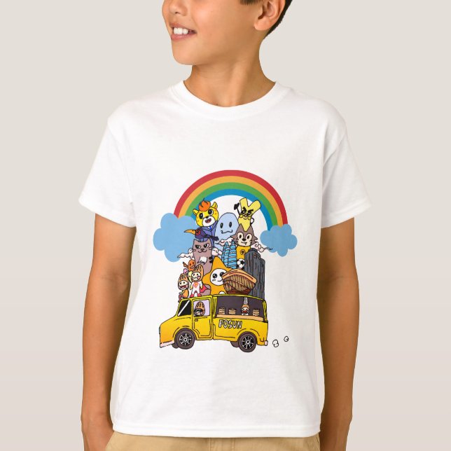 Tiere, Autos, Regenbogen T-Shirt (Vorderseite)