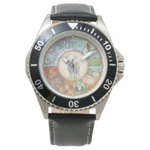 Tiere Bild rund Untersetzer Aufkleber Armbanduhr