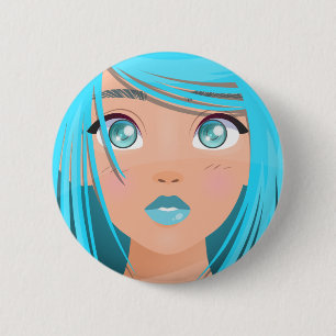 TIERE CARTOON GIRL BUTTON