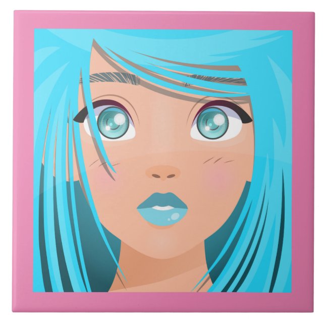 TIERE CARTOON GIRL FLIESE (Vorderseite)
