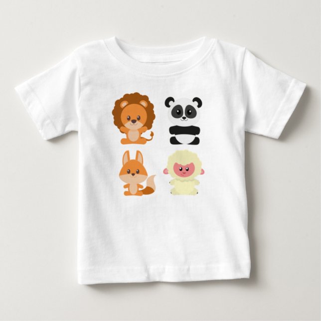 Tiere, Cartoon, Löwenbilder Baby T-shirt (Vorderseite)