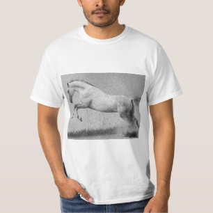 Tiere Curvet Horse Template Mens Moderne Weiß T-Shirt