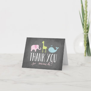 Tiere   Danksagungskarte zur Babyparty Dankeskarte
