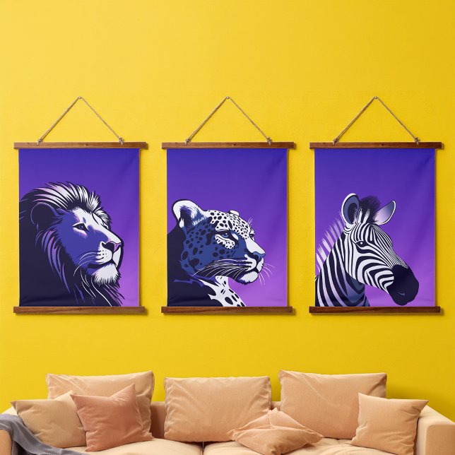 Tiere der 80er Jahre Wandteppich Mit Holzrahmen (Von Creator hochgeladen)