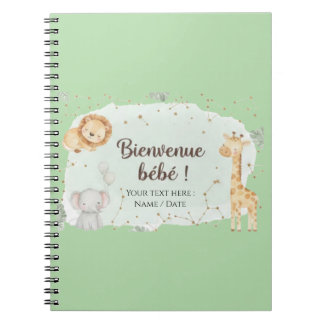 Tiere der Savanne Aquarell - Willkommen Baby Notizblock