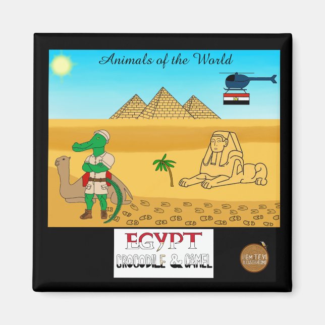 Tiere der Welt, Ägypten: Krokodil & Kamel Magnet (Vorne)