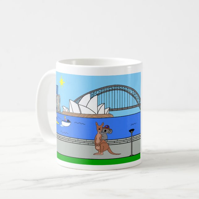 Tiere der Welt, Australien: Känguru & Koala Kaffeetasse (Vorderseite Links)