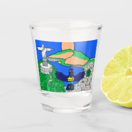 Tiere der Welt, Brasilien: Hyacinth Macaw Schnapsglas