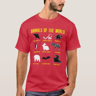 Tiere der Welt Lustiger Humor Vintage Freunde T-Shirt