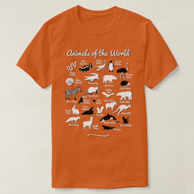 Tiere der Welt T-Shirt (Design vorne)