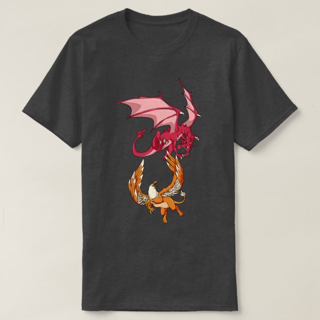 Tiere des Mythologie-Drachen/Greifen T-Shirt (Design vorne)