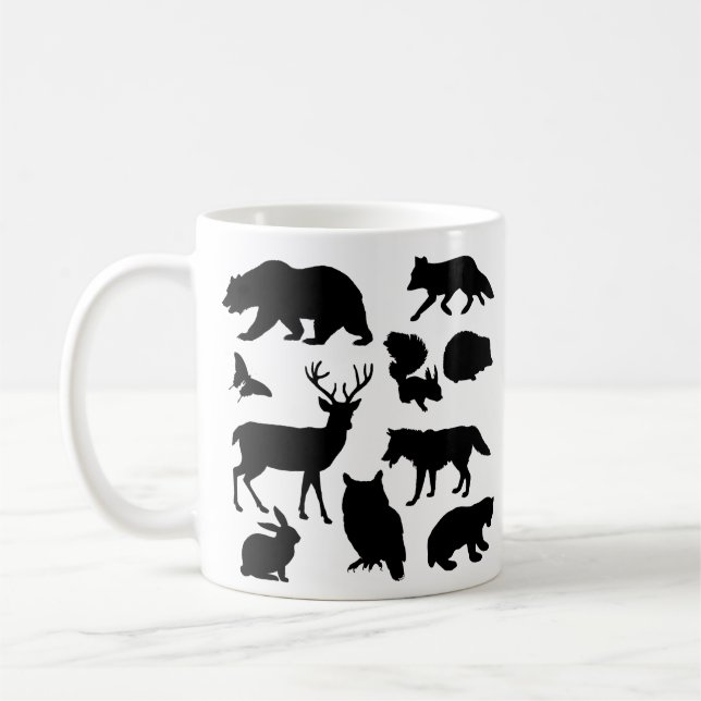 Tiere des Waldes, wild lebende Tiere Kaffeetasse (Links)