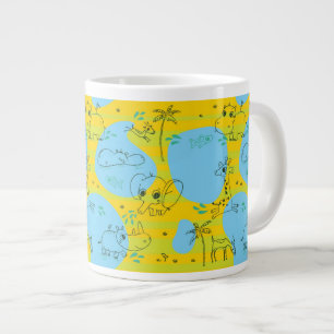 Tiere, die Babymusterhintergrund spielen Jumbo-Tasse