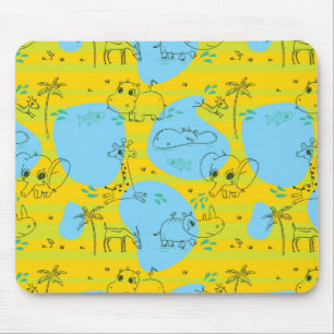 Tiere, die Babymusterhintergrund spielen Mousepad