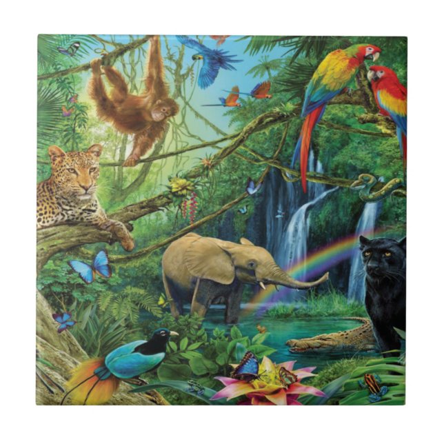 Tiere, die zusammen leben, werfen Kissen Fliese (Vorderseite)