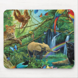 Tiere, die zusammen leben, werfen Kissen Mousepad