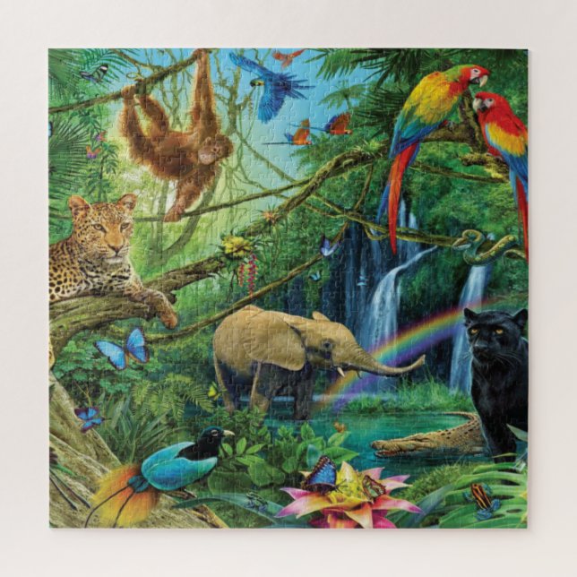 Tiere, die zusammen leben, werfen Kissen Puzzle (Vertikal)