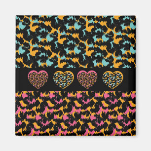 Tiere-Druck-Herzen-Muster Magnet