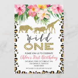 Tiere drucken Safari Wild Ein Geburtstag Einladung