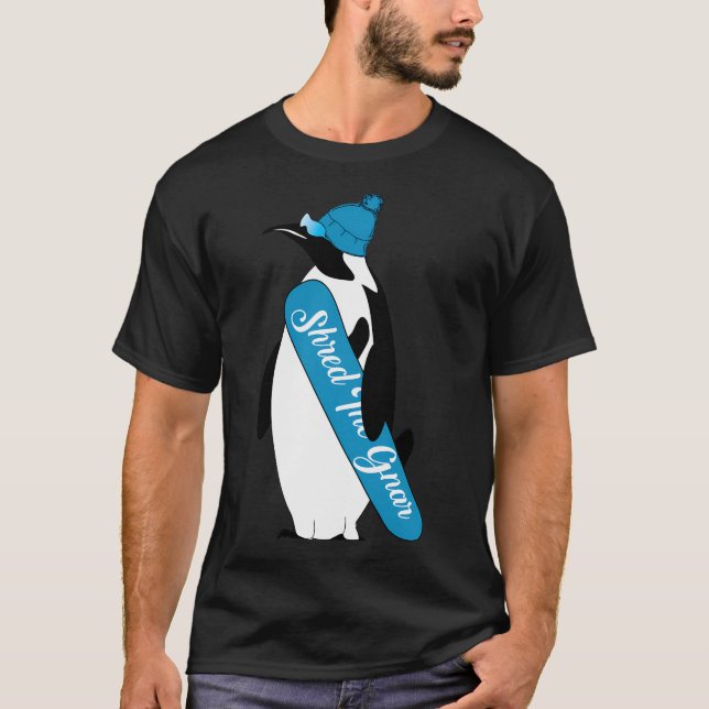 Tiere erschütterten den Gnar-Cartoon-Pinguin T-Shirt (Vorderseite)