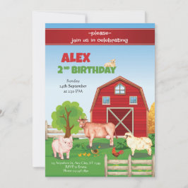 Tiere Farm Birthday Einladung Barnyard Geburtstag