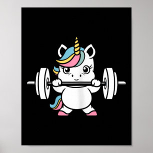 Tiere Fitness Bodybuilding Einhorn  Poster