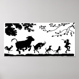 Tiere folgen dem Führer Poster