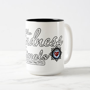 Tiere freundlich anzeigen zweifarbige tasse