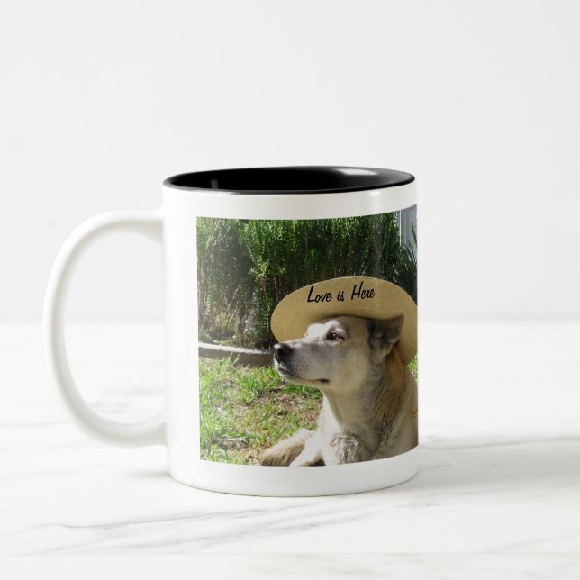 Tiere geben Liebe Zweifarbige Tasse (Links)