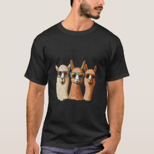 Tiere Grafik Lama mit Sonnenbrille 6 T-Shirt