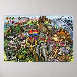 Tiere Großes und kleines Poster