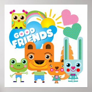 Tiere Gute Freunde Poster