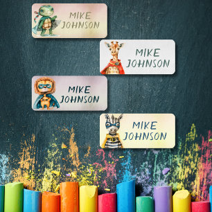 Tiere Heroes wasserdichte Kinder Name Kleidung Etiketten