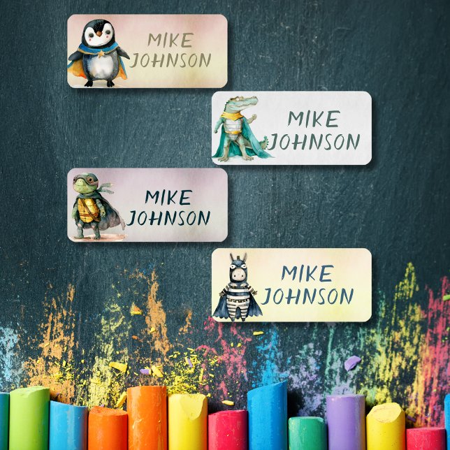 Tiere Heroes wasserdichte Kinder Name Kleidung Etiketten (Animals Heroes waterproof kids name clothing Labels)