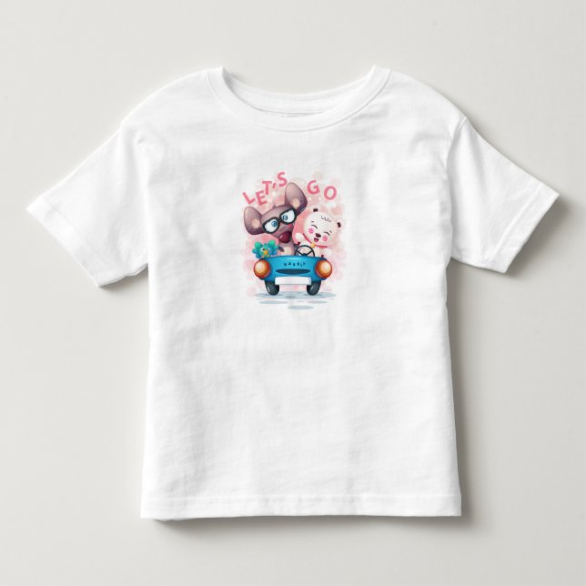 Tiere im Auto Nr. 3 Kleinkind T-shirt (Vorderseite)