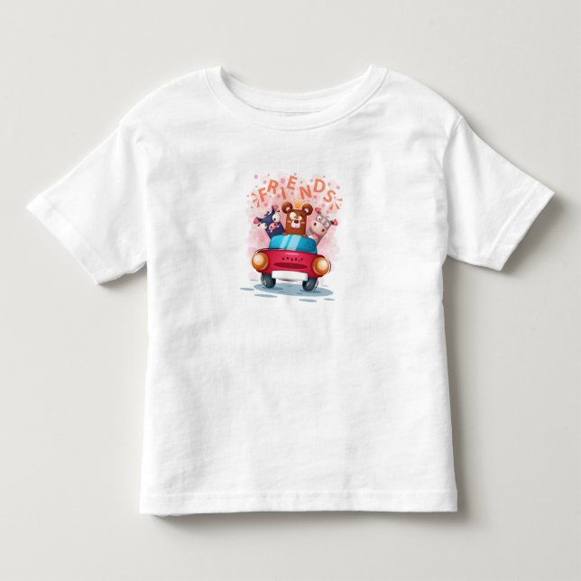 Tiere im Auto Nr. 5 Kleinkind T-shirt (Vorderseite)