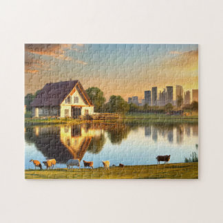 Tiere im Bauernhof Das Puzzle des Tages vor kurzem