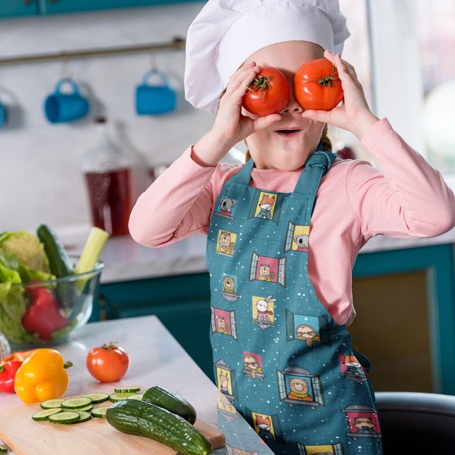 Tiere im Fenster Schürze (Animals At The Window Apron)