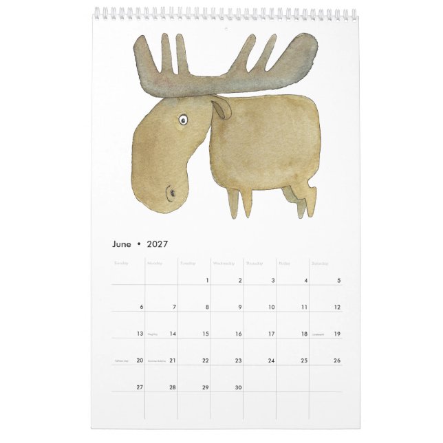 Tiere im Quadrat Kalender (Jun 2027)