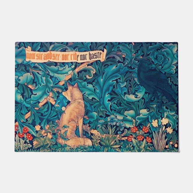 Tiere im Wald, William Morris Doormat Fußmatte (Vorderseite)