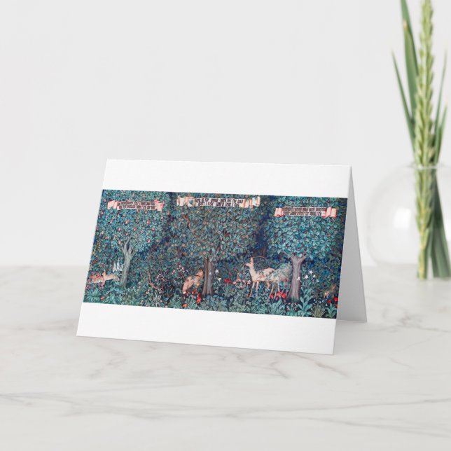 Tiere im Wald, William Morris Karte (Vorderseite)